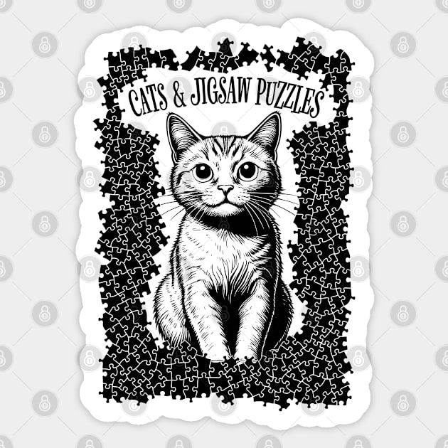 Cats And Jigsaw Puzzles Cat Lover Puzzle Pieces Puzzler Sticker by Grandeduc